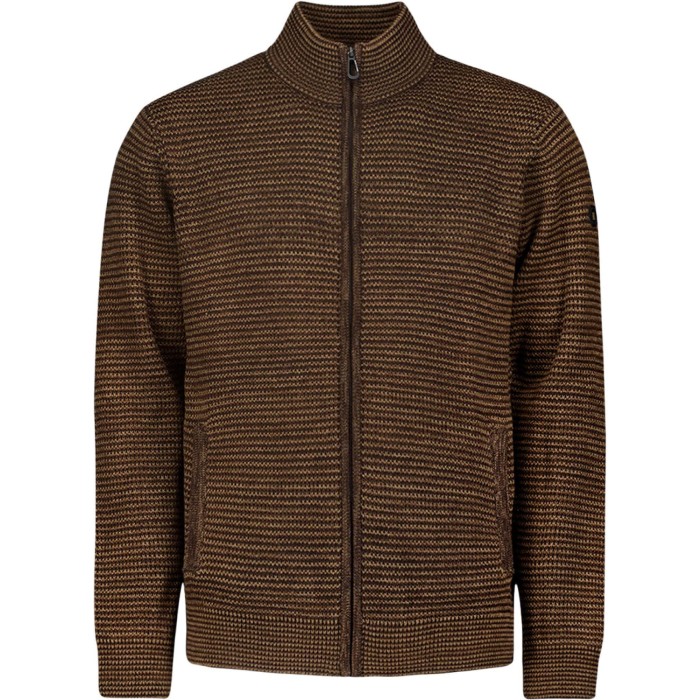 Cardigan 3 Coloured Jacquard Brown