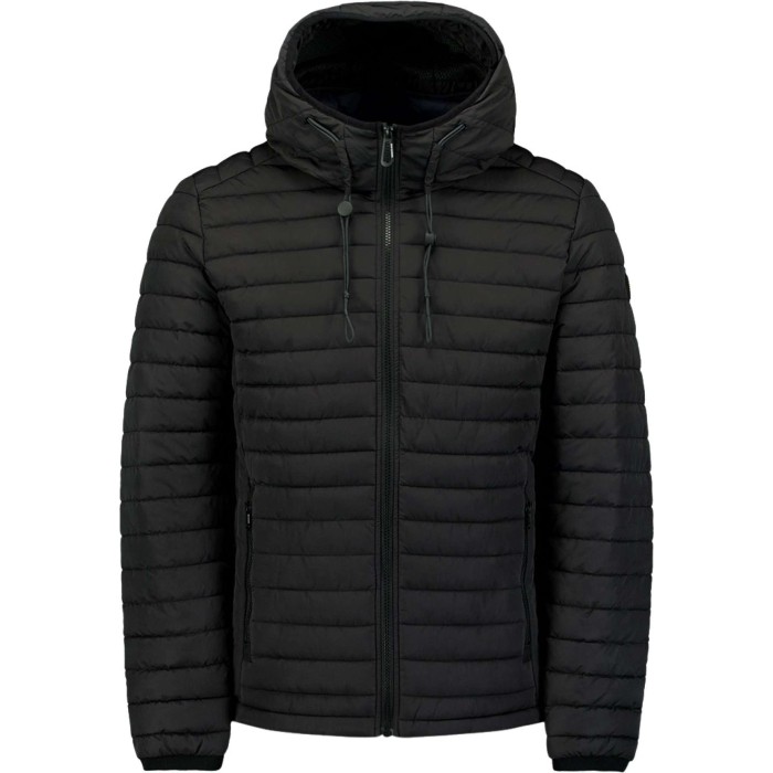 Jacket Hooded Short Fit Padded Black