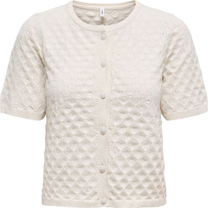 ONLSOFIA SS O-NECK CARDIGAN KNT Birch/Pearl Button