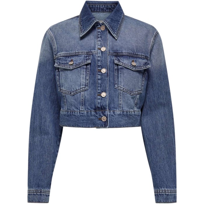 ONLHEATHER LS WAISTBAND DENIM JACKET