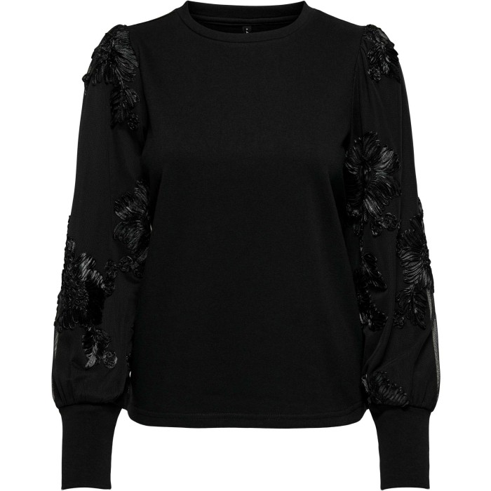 ONLROSANNA L/S O-NECK MIX CS SWT Black/Roses