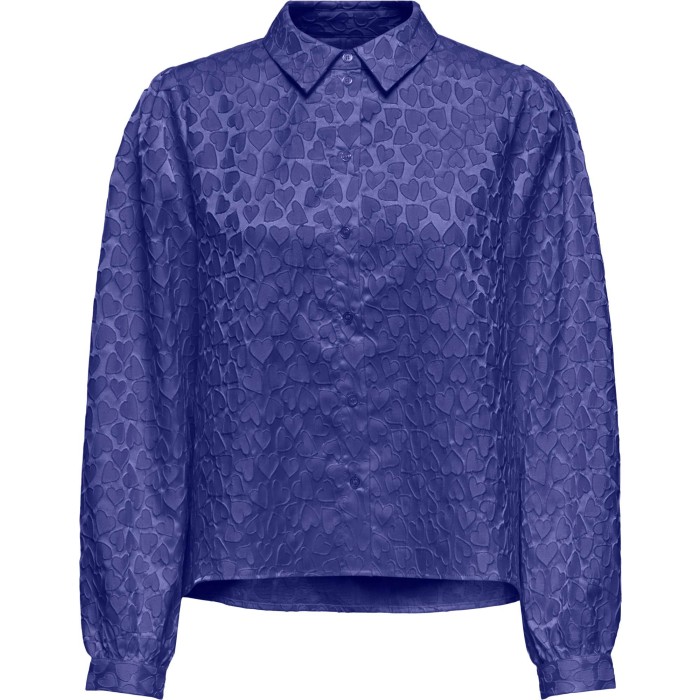 ONLVICKI LS SHIRT WVN Clematis Blue/HEARTS