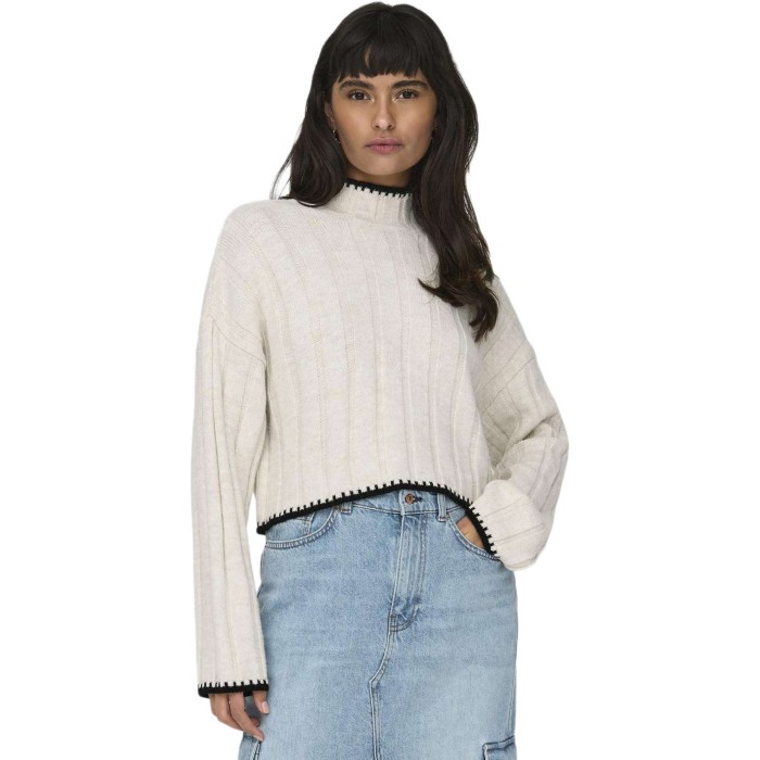 ONLCHICK STITCH LS HIGHNECK KNT NOOS Pumice Stone/