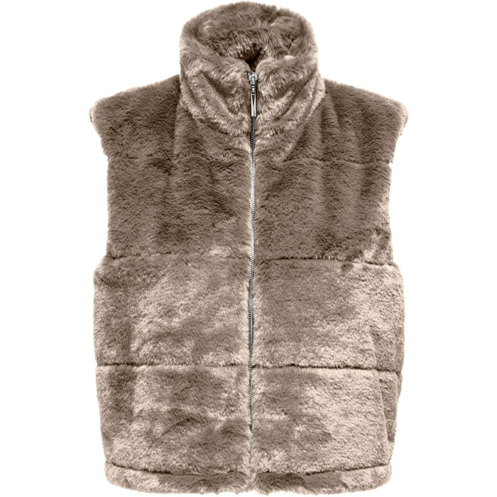 ONLVIDA FAUX FUR WAISTCOAT CC OTW Weathered Teak