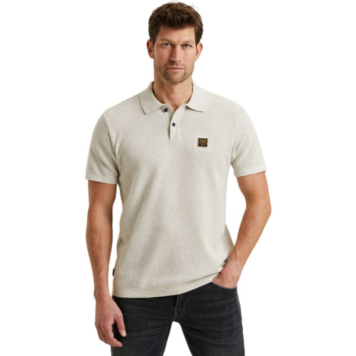 Short sleeve polo cotton Bone White Melee