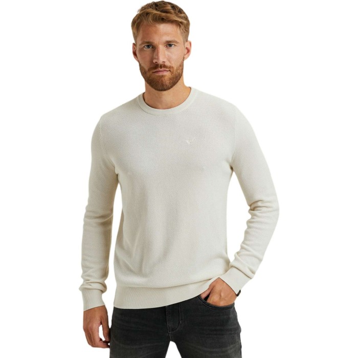 R-neck cotton modal Bone White