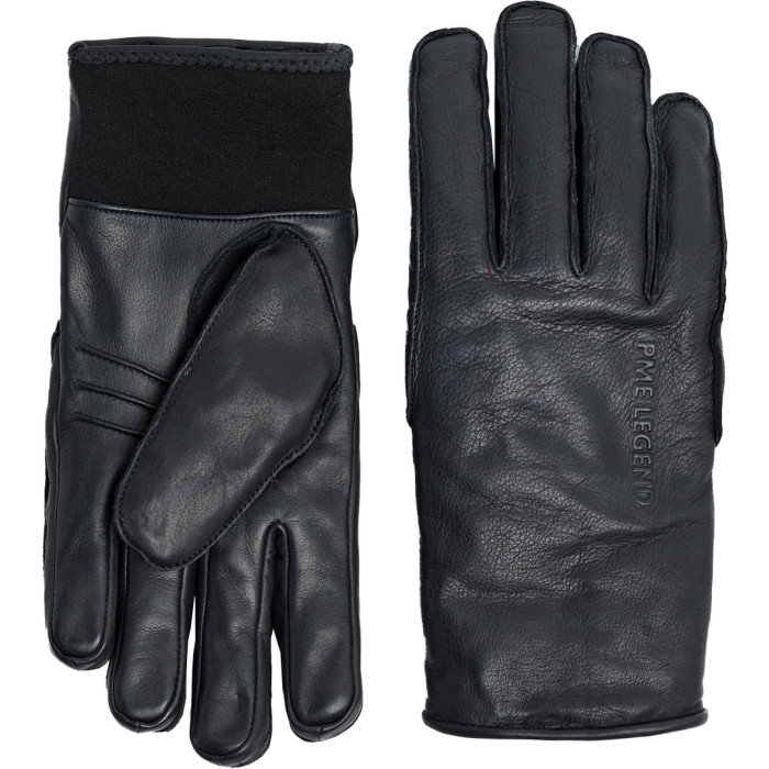 Glove leather black dull