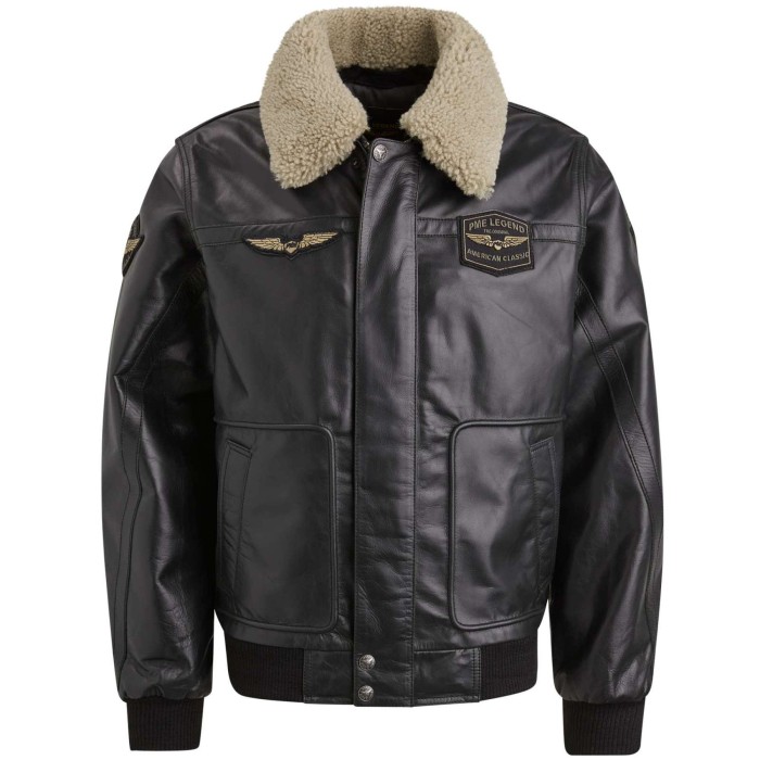 Flight jacket HUDSON Buff Leather Pirate Black