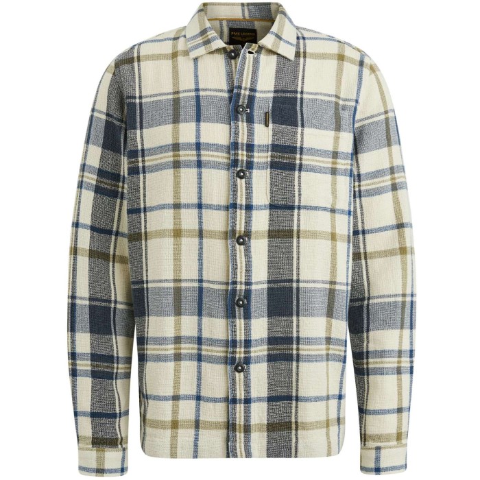 Long Sleeve Shirt Matt weave Check Bone White