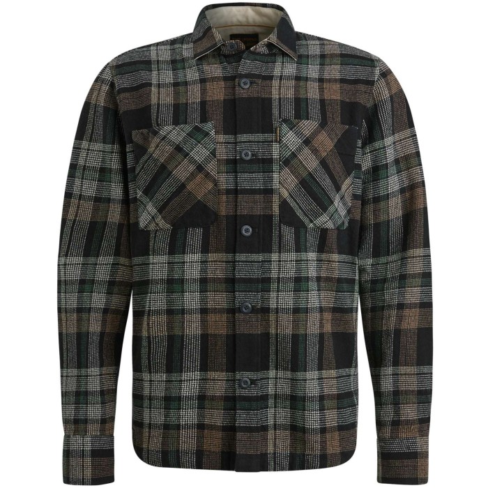 Long Sleeve Shirt Ctn Big Check Black Onyx