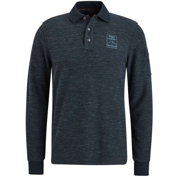 Long sleeve polo slub boucle salute