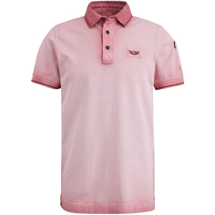 Polo korte mouw light pique dusty rose