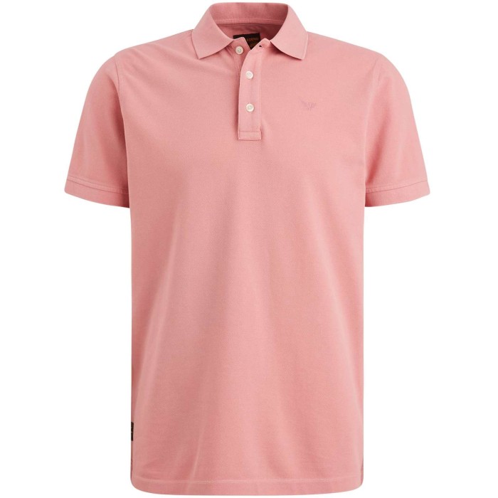 Polo korte mouw pique garment dyed blush