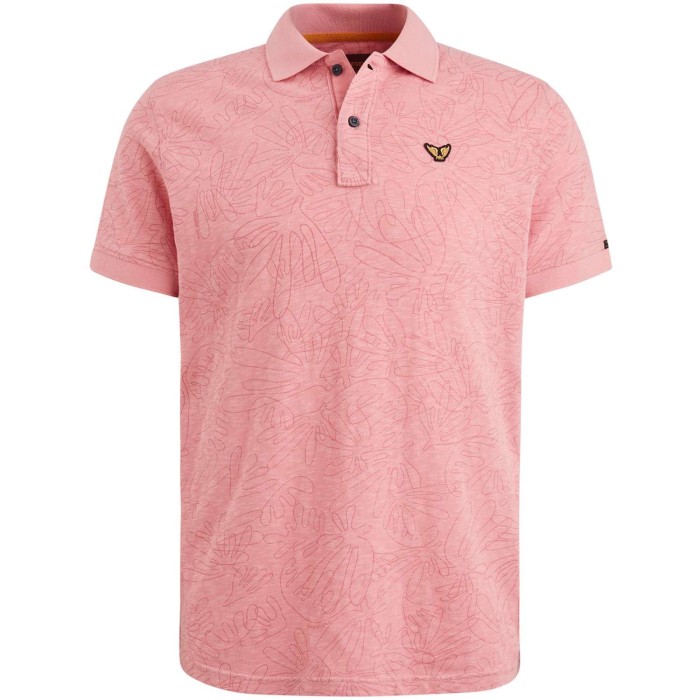 Polo korte mouw met print jersey blush