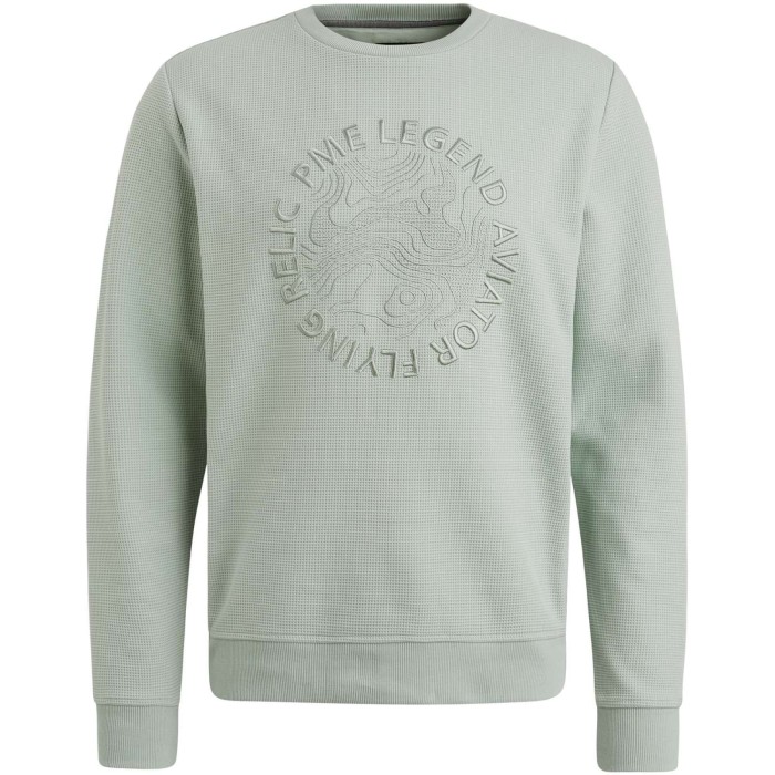 Crewneck waffle jersey Harbor Gray