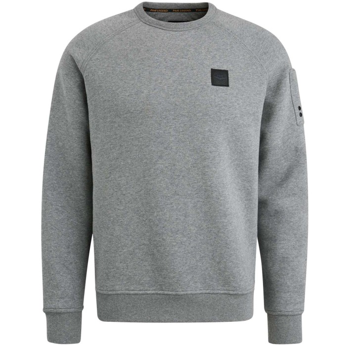 Crewneck soft fleece sweat Mid Grey Melee