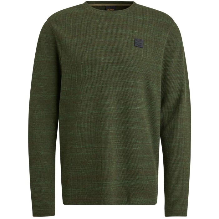 Long sleeve r-neck waffel melange Rosin