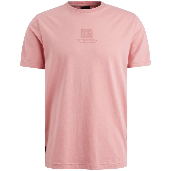 T-shirt korte mouw ronde hals stretch blush