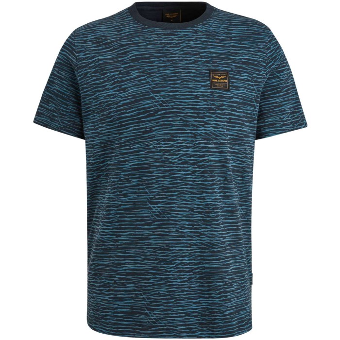 T-shirt korte mouw ronde hals print salute blue