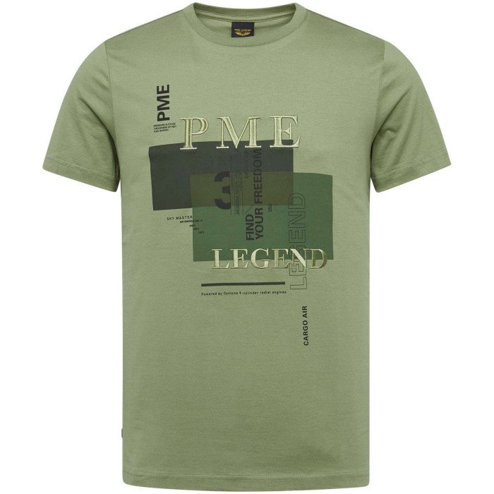 Short sleeve r-neck single jersey oil green