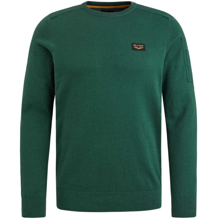 R-neck American classic knit Trekking Green