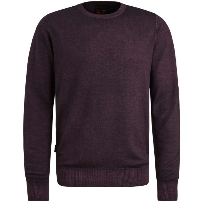 R-neck merino acid wash Plum Perfect