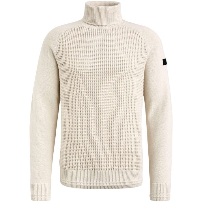 Roll neck cotton Bone White