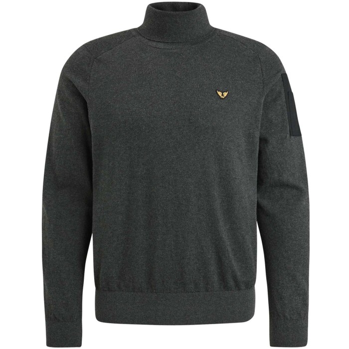 Turtleneck cotton knit Antracite Melee