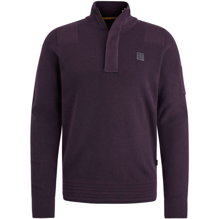 Half zip collar cotton knit Plum Perfect