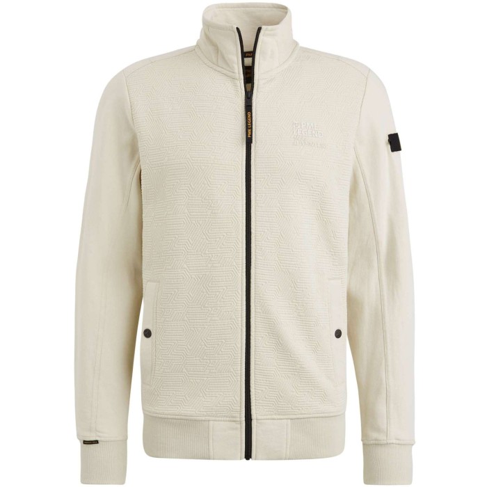 Zip jacket jacquard interlock swea Bone White