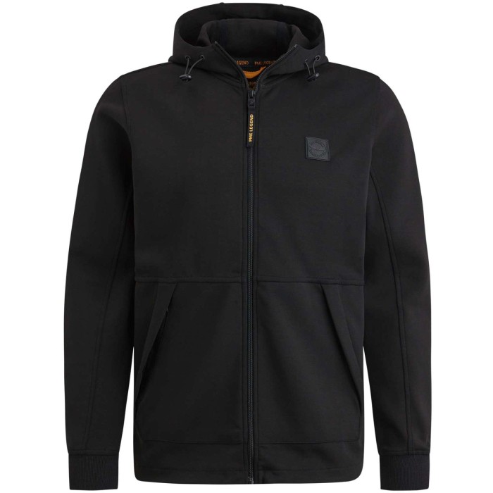 Hooded jacket interlock Black