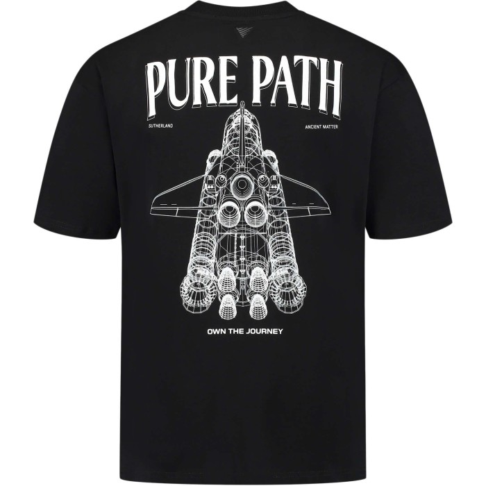 Space Shuttle 3D Blueprint T-shirt Black