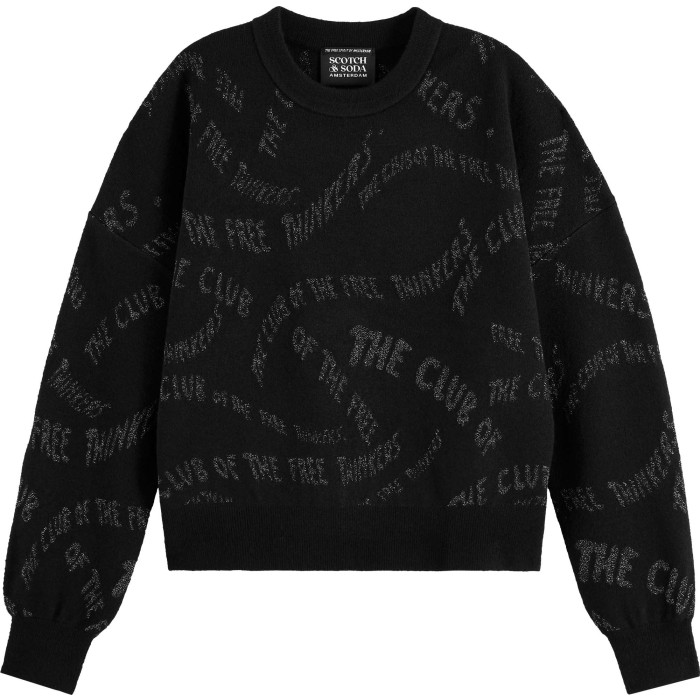 JACQUARD RELAXED PULLOVER BLACK GREY