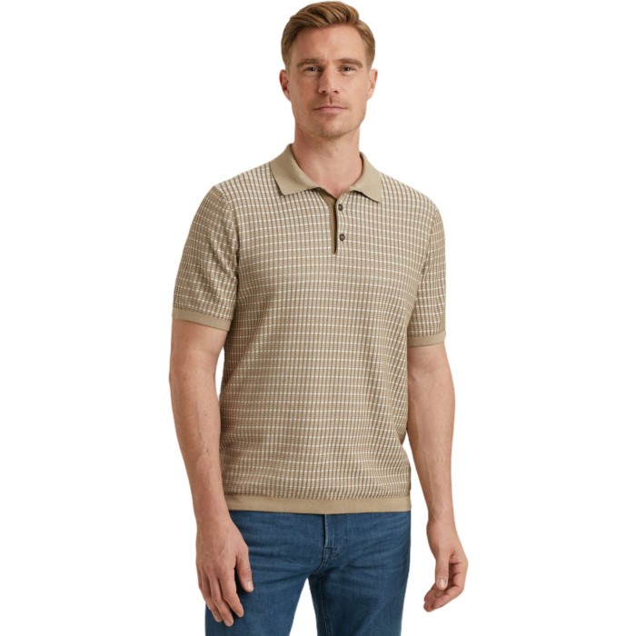 Short sleeve polo cotton modal Kelp