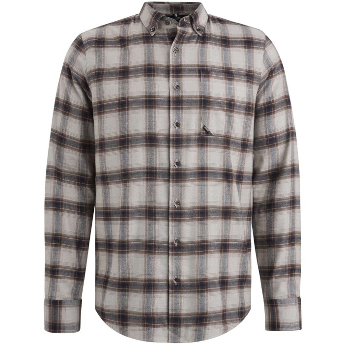 Long Sleeve Shirt Check Viscose Co Pure Cashmere