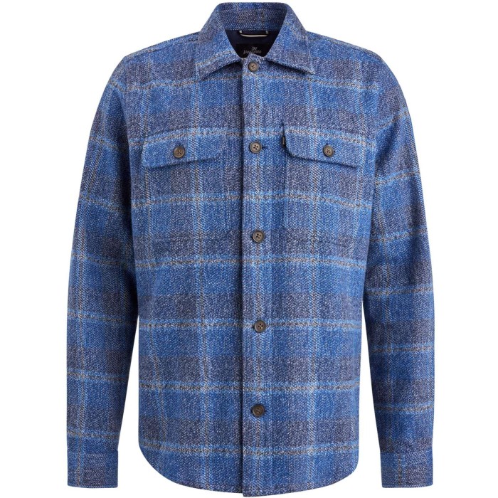 Long Sleeve Shirt Check Brushed Mo Blue Indigo