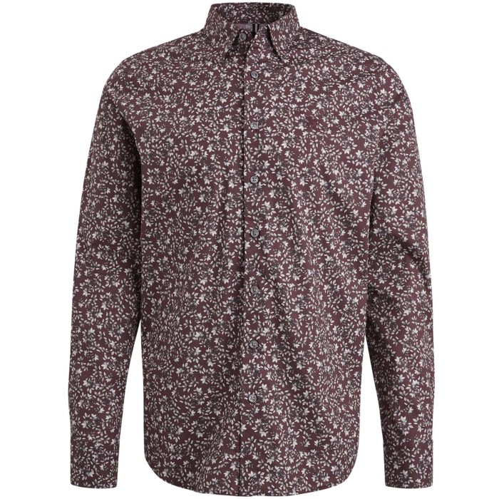 Long Sleeve Shirt Print on fine po Rum Raisin