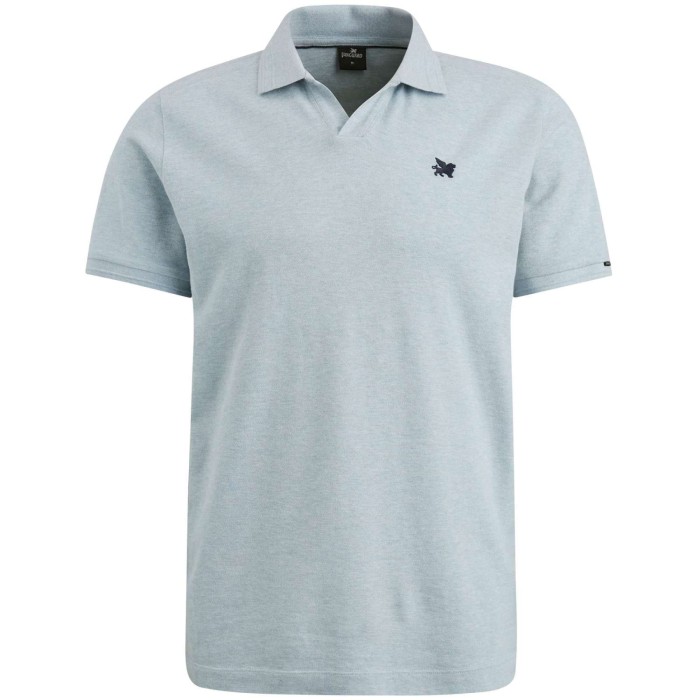 Polo korte mouw pique stretch cashmere blue