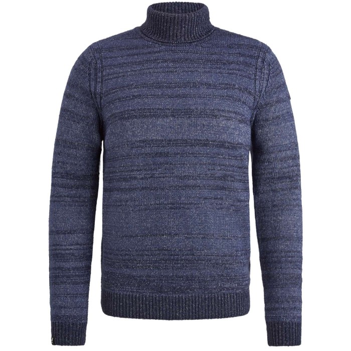 Roll neck cotton blend Blue Indigo