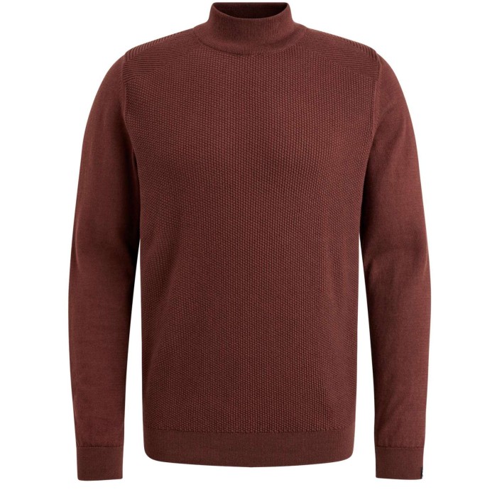 Mock neck pima cotton Rum Raisin