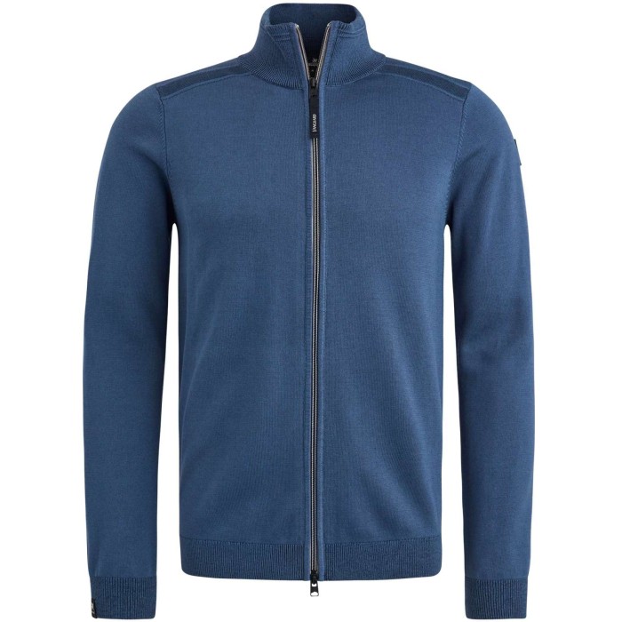 Zip jacket cotton modal plated Blue Indigo