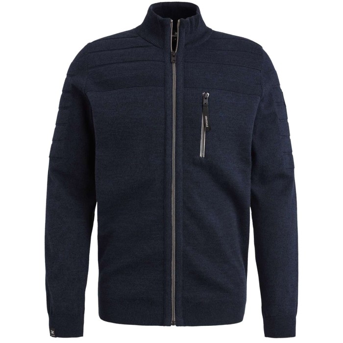 Zip jacket cotton bonded mouline Sky Captain