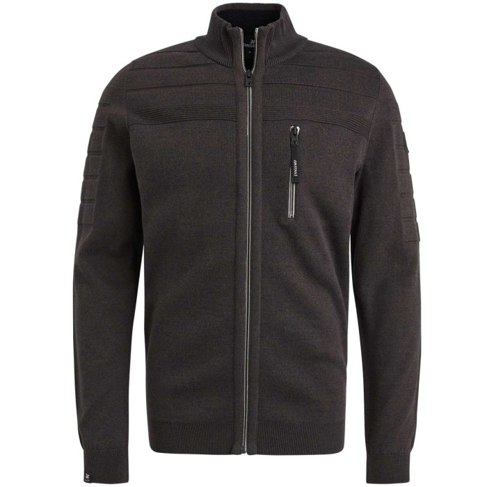 Zip jacket cotton bonded mouline Deep Forest