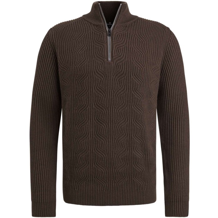 Half zip collar cotton blend wool Hot Fudge