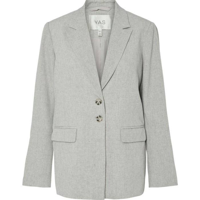 YASRIU LS BLAZER S. Light Grey Melange