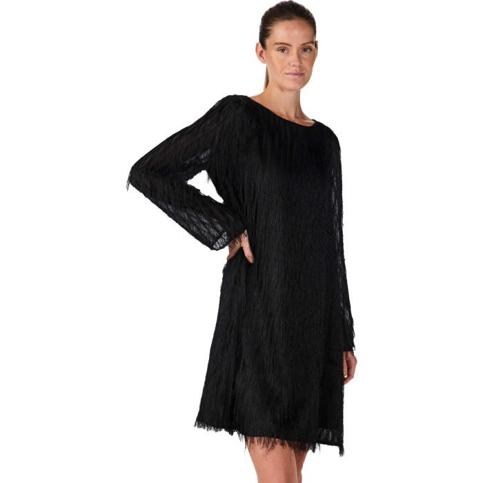 YASDIA LS BOATNECK DRESS Black