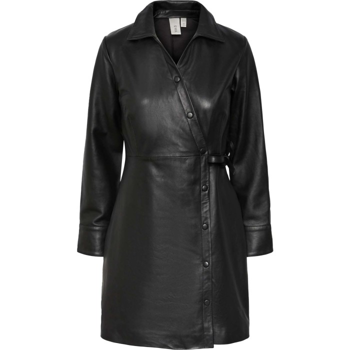 Yaslimo ls real leather dress black