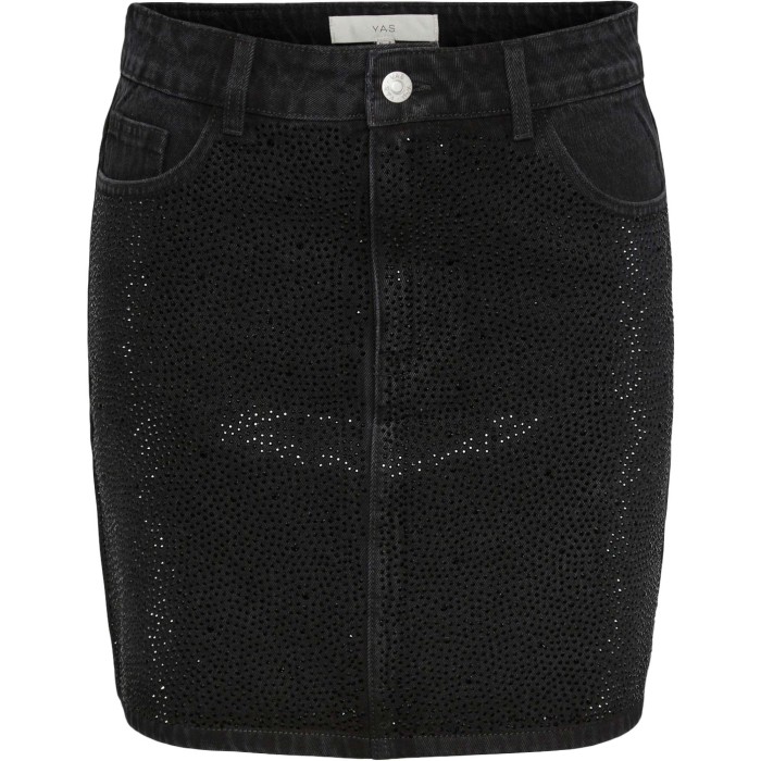 YASALEXA HMW SHORT DENIM SKIRT - SHOW Black/RHINES