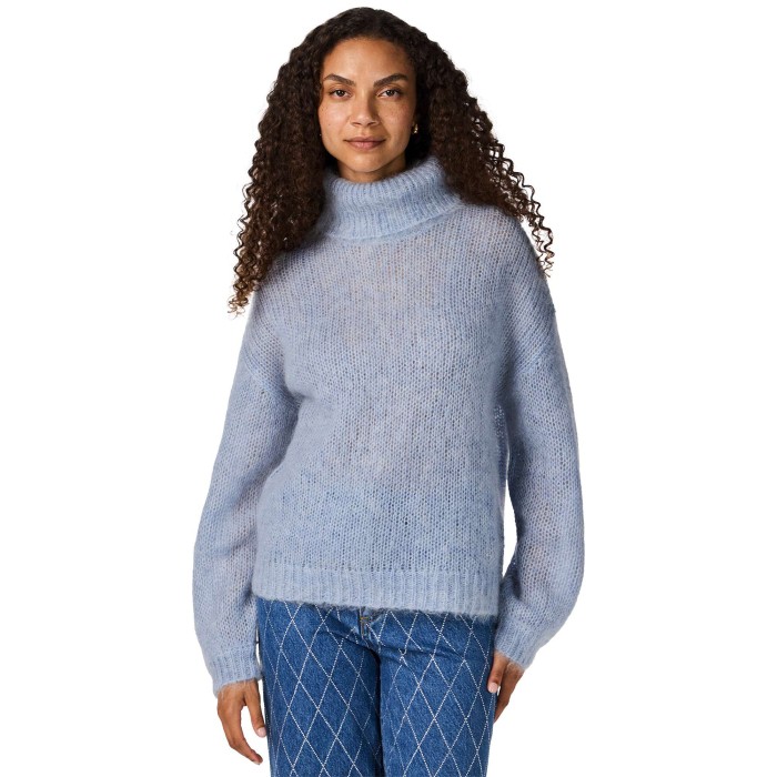 YASLAMBI LS KNIT ROLLNECK PULLOVER S. Dusty Blue