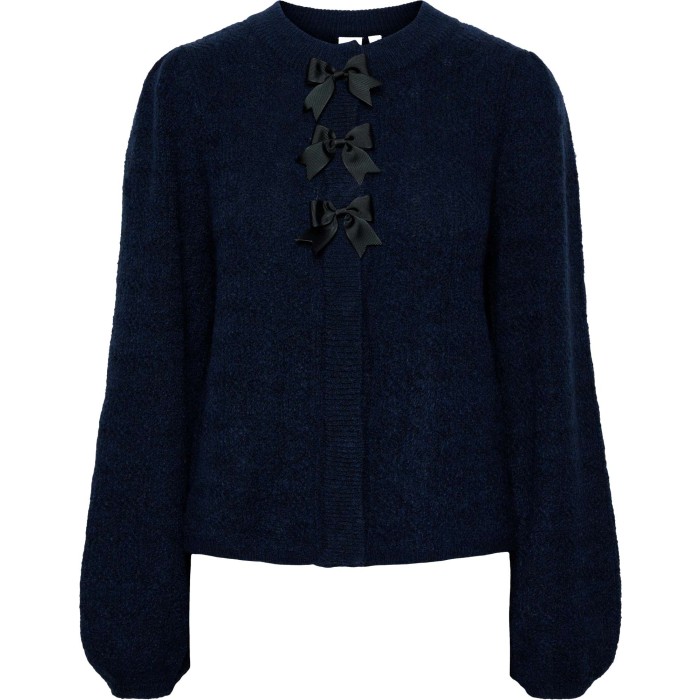 YASBONSA LS KNIT CARDIGAN S. Navy Blazer/Black bo